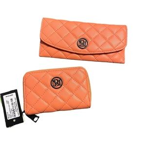 Studio BADGLEY MISCHKA Coral Quilted Coin Purse/ Wallet, NWT